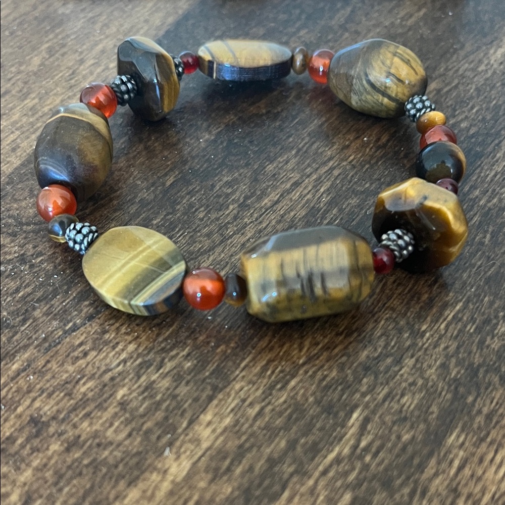 Bohemian Brown and Amber Beaded Bracelet
